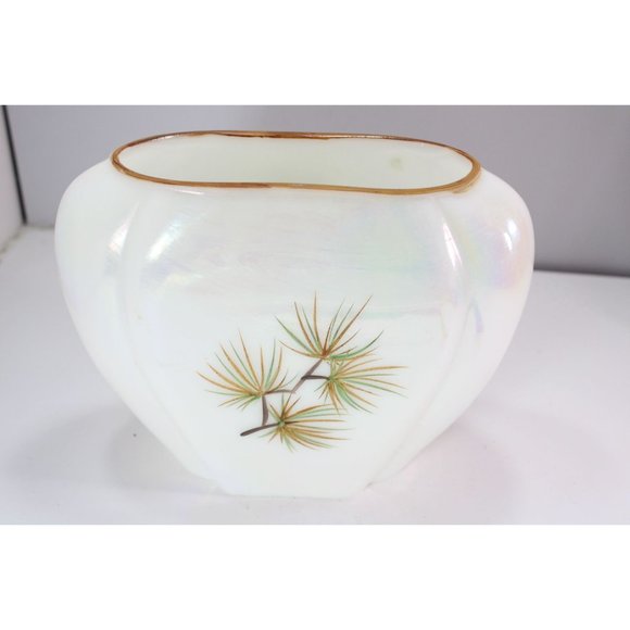 Consolidated Glass Pinecone Vase Con Cora Iridescent Hand Painted Vintage 89079 - Picture 5 of 7